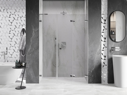 Mexen Lunar-F L porte de douche pliante droite 130 cm, transparent, chrome - 836SL-130-050-01-00-P