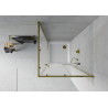 Mexen Rio Quadratische Duschkabine 90 x 90 cm, matt, gold + Flat-Duschwanne, weiß - 860-090-090-50-30-4010G