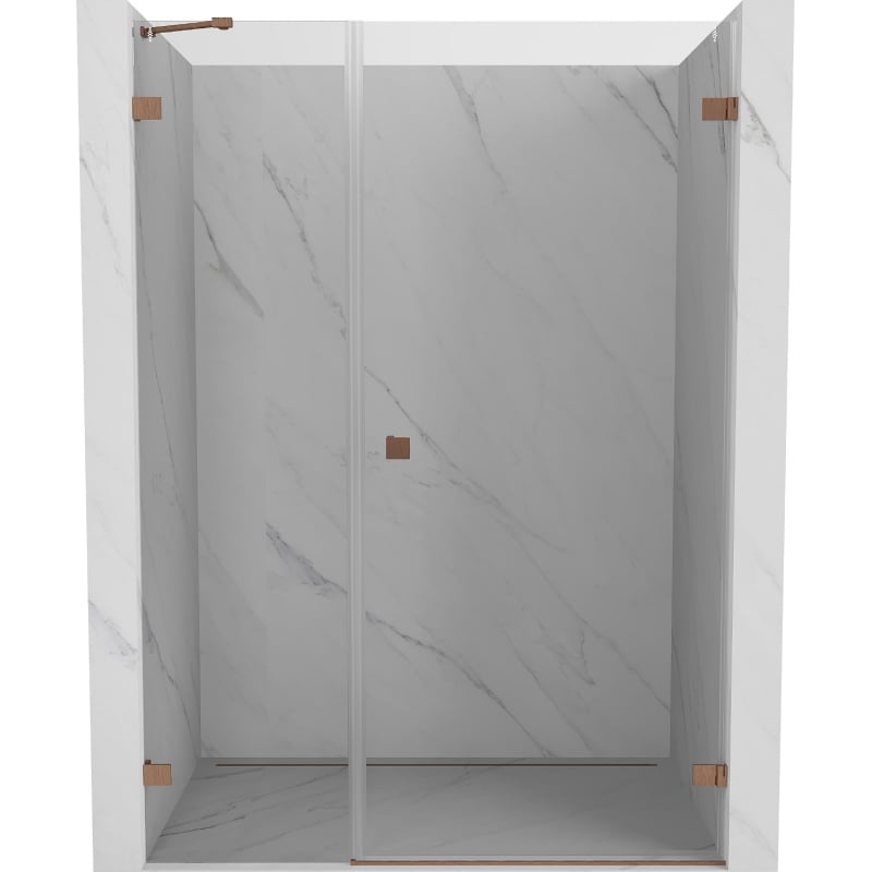 Mexen Lunar-B Duschdrehtür rechts 140 cm, transparent, gebürstetes Kupfer - 832S-140-050-65-00-P