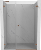 Mexen Lunar-B desna vrata za tuš, 140 cm, prozirna, brušena bronca - 832S-140-050-65-00-P