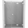 Mexen Lunar-F L volditavad dušiuksed paremad 110 cm, läbipaistev, valge - 836SL-110-050-20-00-P