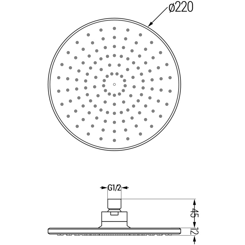 Mexen D-40 Regenbrause 22 cm, gebürstetes Gun Gray - 79740-66