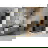 Mexen Rio douchecabine vierkant 80 x 80 cm, grafiet, goud + Flat douchebak, wit - 860-080-080-50-40-4010G
