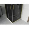 Mexen Rio quadratische Duschkabine 80 x 80 cm, Grafit, Gold + Flat Duschwanne, Weiß - 860-080-080-50-40-4010G