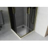 Mexen Rio quadratische Duschkabine 80 x 80 cm, Grafit, Gold + Flat Duschwanne, Weiß - 860-080-080-50-40-4010G