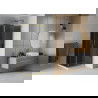 Mexen Rio douchecabine vierkant 80 x 80 cm, grafiet, goud + Flat douchebak, wit - 860-080-080-50-40-4010G