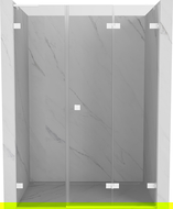Mexen Lunar-F L opklapbare douchedeur rechts 130 cm, transparant, wit - 836SL-130-050-20-00-P