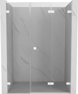 Mexen Lunar-F L preklopna desna tuš vrata 135 cm, prozirna, bijela - 836SL-135-050-20-00-P
