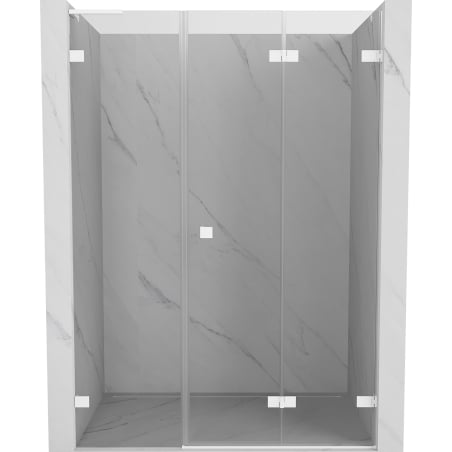 Mexen Lunar-F L drzwi prysznicowe składane prawe 140 cm, transparent, białe - 836SL-140-050-20-00-P