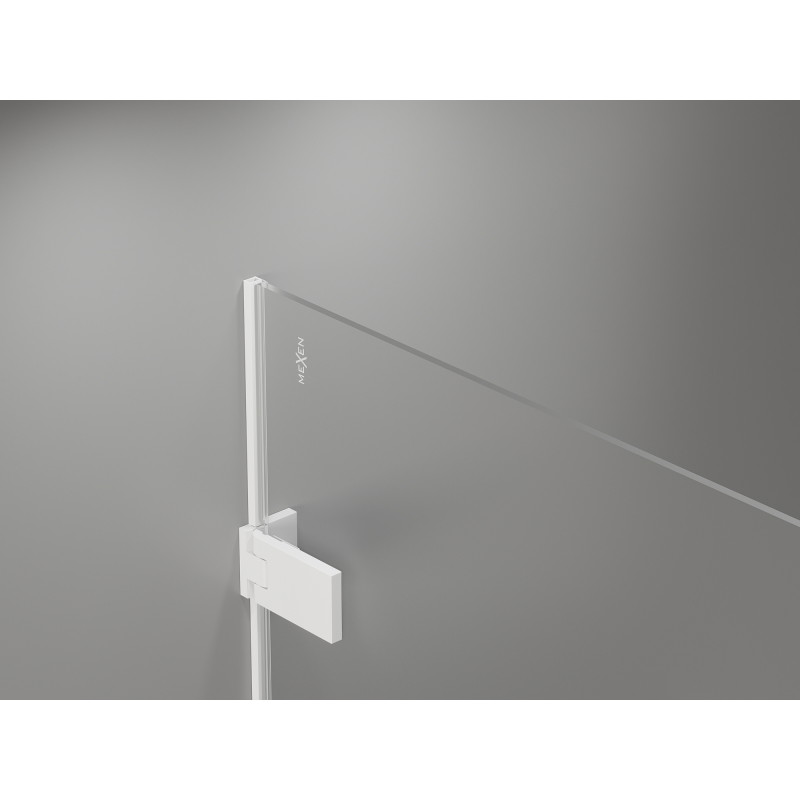 Mexen Lunar-F L drzwi prysznicowe składane prawe 145 cm, transparent, białe - 836SL-145-050-20-00-P
