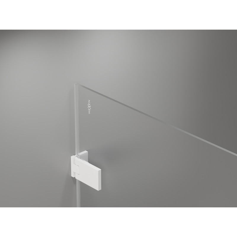Mexen Lunar-F L drzwi prysznicowe składane prawe 145 cm, transparent, białe - 836SL-145-050-20-00-P