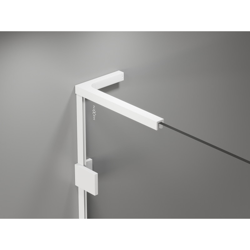Mexen Lunar-F L drzwi prysznicowe składane prawe 145 cm, transparent, białe - 836SL-145-050-20-00-P