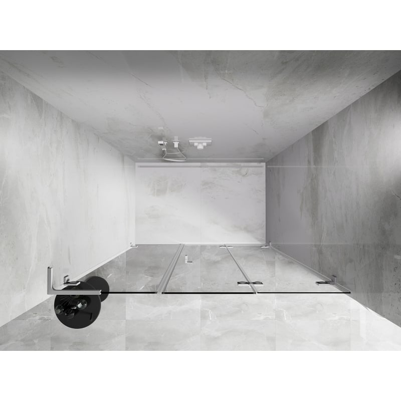 Mexen Lunar-F L puertas plegables de ducha derecha 145 cm, transparente, blanco - 836SL-145-050-20-00-P