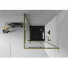Mexen Rio quadratische Duschkabine 90 x 90 cm, transparent, gold + Duschtasse Flat, schwarz - 860-090-090-50-00-4070G