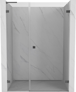 Mexen Lunar-B L desna preklopna tuš vrata 140 cm, prozirna, pištoljski metal - 832SL-140-050-95-00-P
