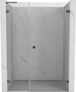 Mexen Lunar-B L douchedeur naar binnen draaiend rechts 140 cm, transparant, gepolijst metaal - 832SL-140-050-95-00-P