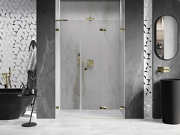 Mexen Lunar-F L vouwdeur douchedeur rechts 115 cm, transparant, goud - 836SL-115-050-50-00-P