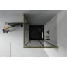 Mexen Rio quadratische Duschkabine 80 x 80 cm, grafit, gold + Flat Duschwanne, schwarz- 860-080-080-50-40-4070G