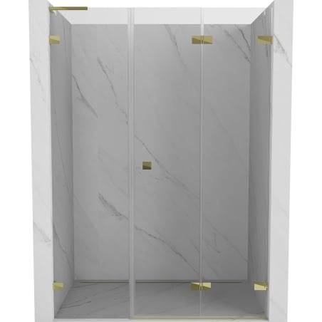 Mexen Lunar-F L porte doccia pieghevoli destre 120 cm, trasparente, oro - 836SL-120-050-50-00-P