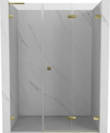 Mexen Lunar-F L sklopiva tuš vrata desna 120 cm, prozirna, zlatna - 836SL-120-050-50-00-P
