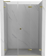 Mexen Lunar-F L sklopiva tuš vrata desna 130 cm, prozirna, zlatna - 836SL-130-050-50-00-P