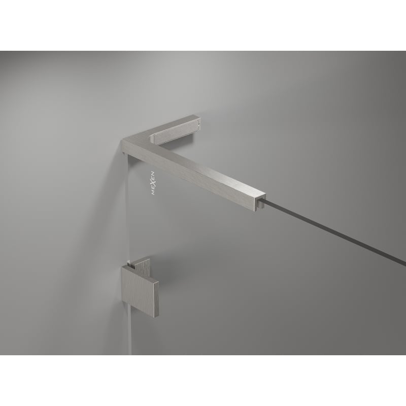 Mexen Lunar-B L duššiuks pööratav paremale 115 cm, läbipaistev, harjatud nikkel - 832SL-115-050-97-00-P