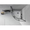 Mexen Rio semi-circular shower cabin 80 x 80 cm, black stripes, black + Flat shower tray, white - 863-080-080-70-20-4110B