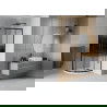 Mexen Rio douchecabine halfrond 80 x 80 cm, zwarte strepen, zwart + Flat douchebak, wit - 863-080-080-70-20-4110B