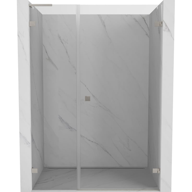Mexen Lunar-B L dušikabiini hingedega parempoolsed uksed 125 cm, läbipaistev, harjatud nikkel - 832SL-125-050-97-00-P