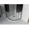 Cabine de douche semi-circulaire Mexen Rio 80 x 80 cm, bandes noires, noir + receveur de douche plat, blanc - 863-080-080-70-20?