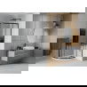 Mexen Rio douchecabine halfrond 80 x 80 cm, zwarte strepen, zwart + Flat douchebak, wit - 863-080-080-70-20-4110B