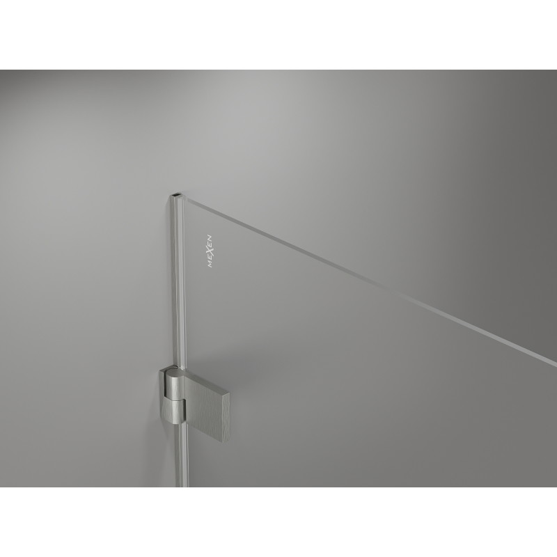 Mexen Lunar-B L drzwi prysznicowe uchylne prawe 135 cm, transparent, nikiel szczotkowany - 832SL-135-050-97-00-P
