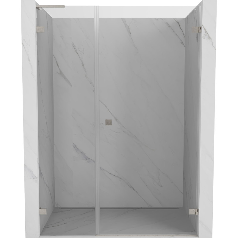 Mexen Lunar-B L dušinurga ukse, parempoolne, 145 cm, läbipaistev, harjatud nikkel - 832SL-145-050-97-00-P