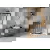 Mexen Rio douchecabine halfrond 80 x 80 cm, ijs, zwart + Flat douchebak, wit - 863-080-080-70-30-4110B