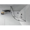 Mexen Rio cabine de duche semicircular 80 x 80 cm, fosco, preto + base de duche Flat, branco - 863-080-080-70-30-4110B