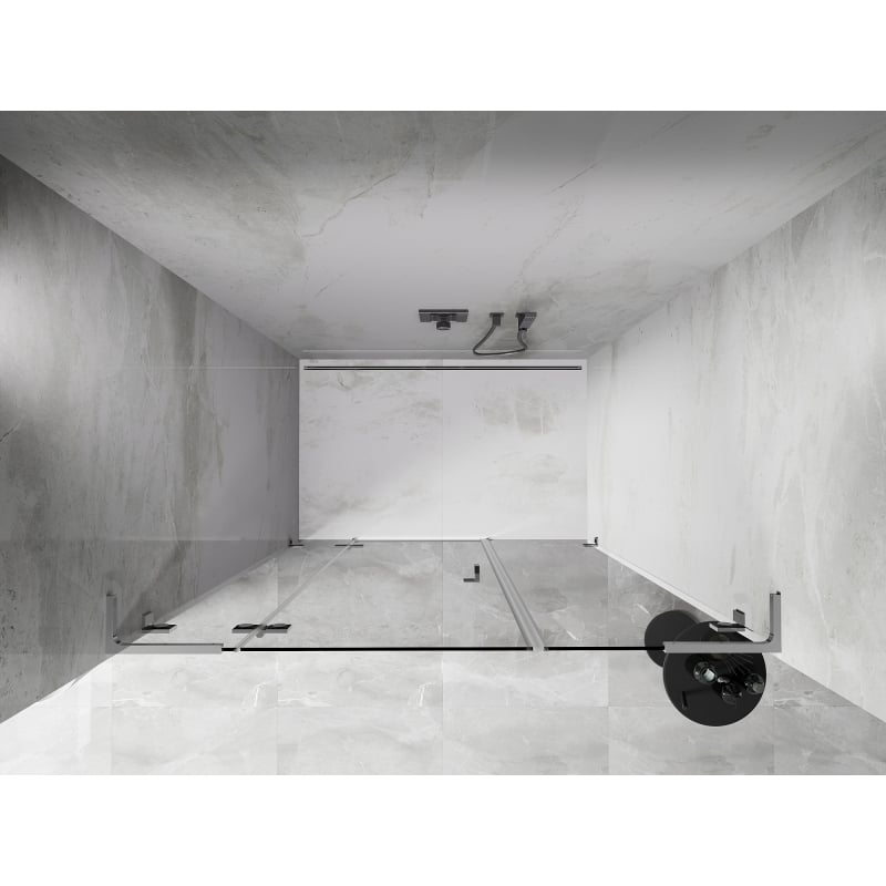 Mexen Lunar L lijeva zakrilna vrata tuš kabine 120 cm, prozirna, krom - 834SL-120-050-01-00-L