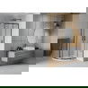 Mexen Rio douchecabine halfrond 80 x 80 cm, ijs, zwart + Flat douchebak, wit - 863-080-080-70-30-4110B