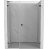 Mexen Lunar-B porta doccia a battente destra 140 cm, trasparente, grigio canna uno spazzolato - 832S-140-050-66-00-P