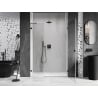 Mexen Lunar-B 110 cm Right Pivot Shower Door, Transparent, Black - 832S-110-050-70-00-P