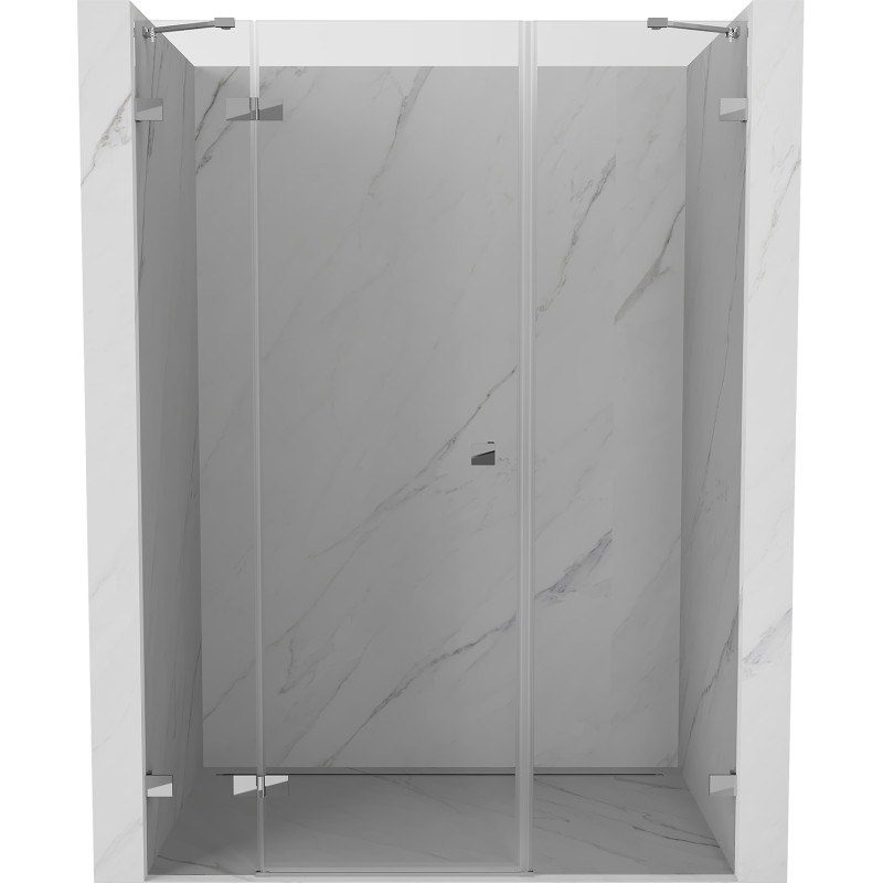 Mexen Lunar dušiuksed vasakpoolne 130 cm, läbipaistev, kroom - 834S-130-050-01-00-L