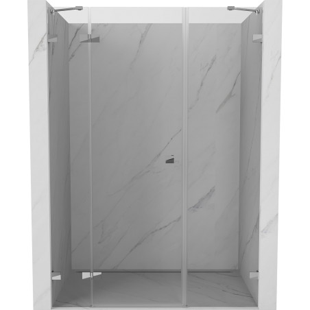 Mexen Lunar dušiuksed vasakpoolne 130 cm, läbipaistev, kroom - 834S-130-050-01-00-L