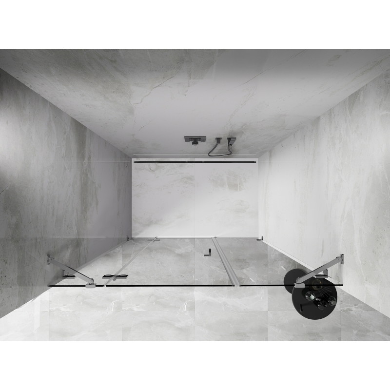 Mexen Lunar drzwi prysznicowe uchylne lewe 130 cm, transparent, chrom - 834S-130-050-01-00-L