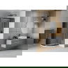 Mexen Rio Duschkabinn hallefërmeg 80 x 80 cm, Grafit, Schwaarz + Flat Doucheofbau, Wäiss - 863-080-080-70-40-4110B