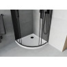 Mexen Rio Halbrunde Duschkabine 80 x 80 cm, Graphit, Schwarz + Flat Duschwanne, Weiß - 863-080-080-70-40-4110B