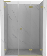 Mexen Lunar-F L sklopiva desna tuš vrata 120 cm, prozirna, zlatna brušena - 836SL-120-050-55-00-P