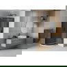 Mexen Rio halfronde douchecabine 90 x 90 cm, grafiet, zwart + platte douchebak, wit - 863-090-090-70-40-4110B