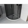 Mexen Rio cabina doccia semicircolare 90 x 90 cm, grafite, nero + piatto doccia Flat, bianco - 863-090-090-70-40-4110B