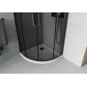 Mexen Rio douchecabine halfrond 90 x 90 cm, grafiet, zwart + Flat douchebak, wit - 863-090-090-70-40-4110B