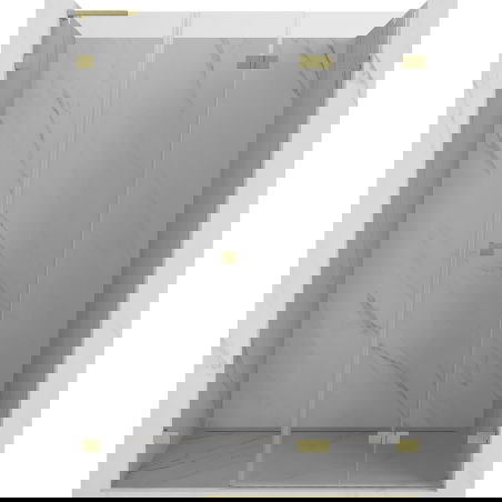 Mexen Lunar-F L Falttür Duschabtrennung rechts 130 cm, transparent, gold gebürstet - 836SL-130-050-55-00-P