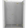 Mexen Lunar-F L Falttür Duschabtrennung rechts 130 cm, transparent, gold gebürstet - 836SL-130-050-55-00-P